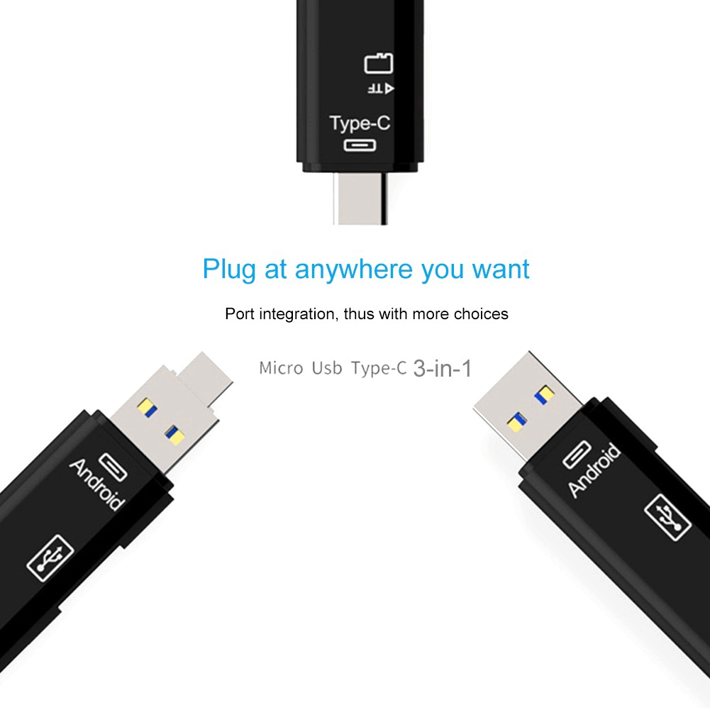 Đầu Đọc Thẻ Nhớ 5 Trong 1 Usb 3.0 Type C / Usb / Micro Usb Sd Tf