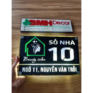 Biển số nhà mika có đèn led