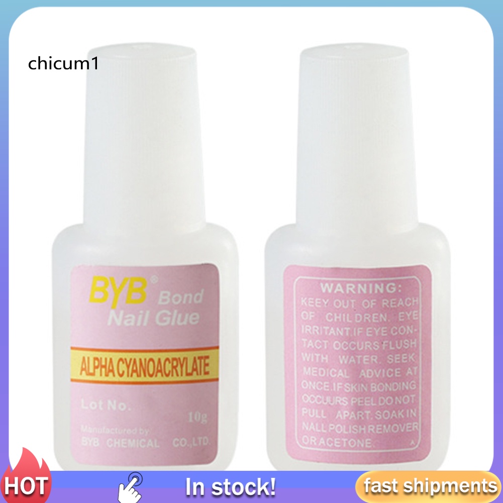 [Hàng mới về] Keo dán móng tay giả trong suốt 10g có đầu cọ tiện dụng