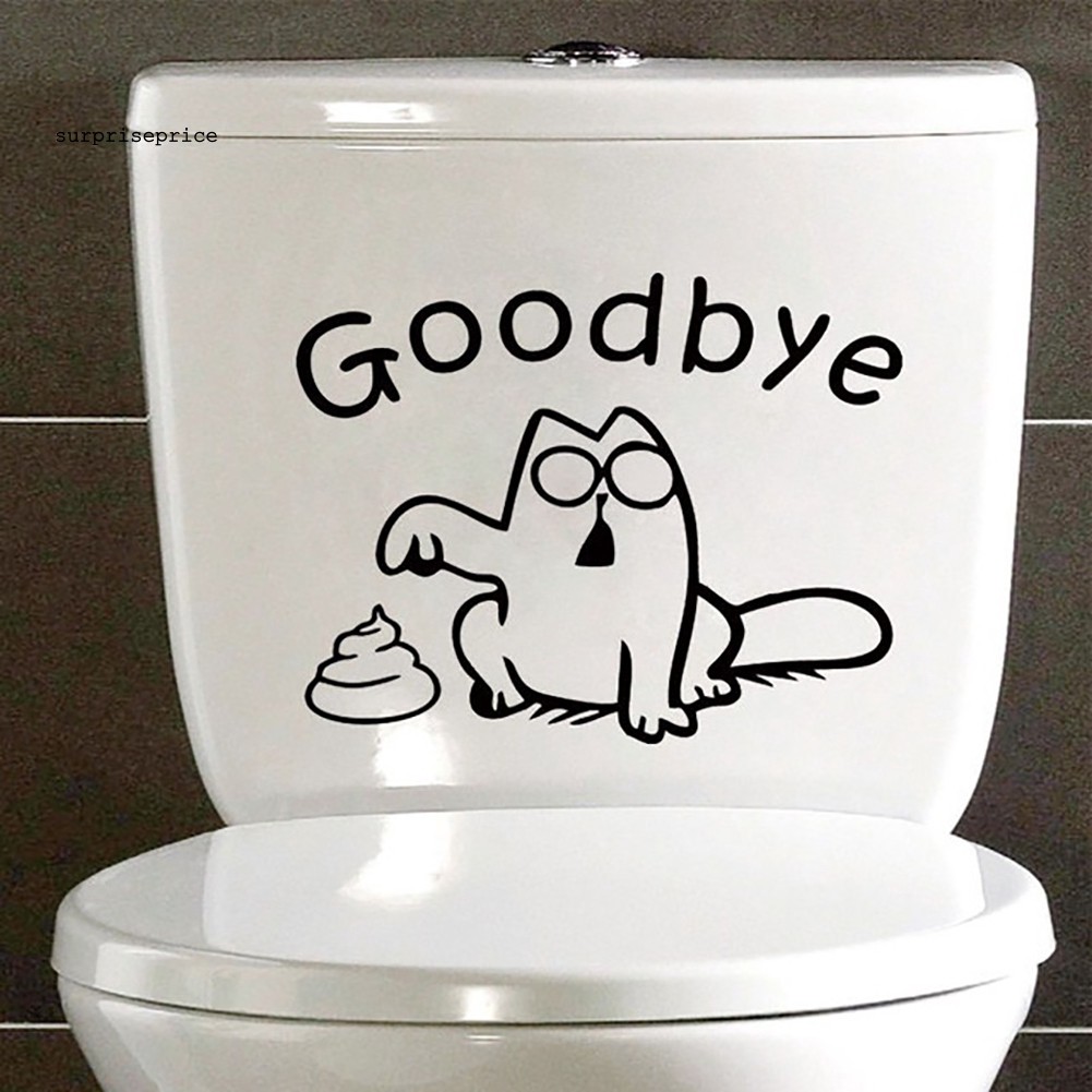 Sticker chữ Goodbye ngộ nghĩnh dán trang trí bồn cầu DIY