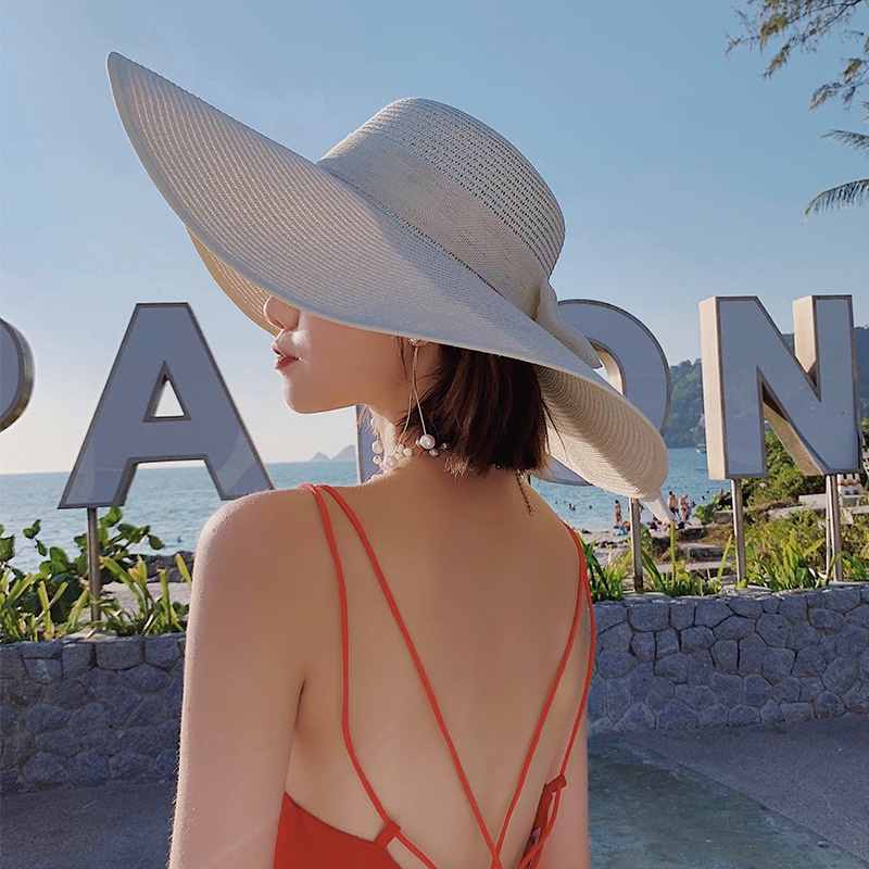 Mũ Cói Rộng Vành Che Nắng Thời Trang Đi Biển Mùa Hè Cho Nữ