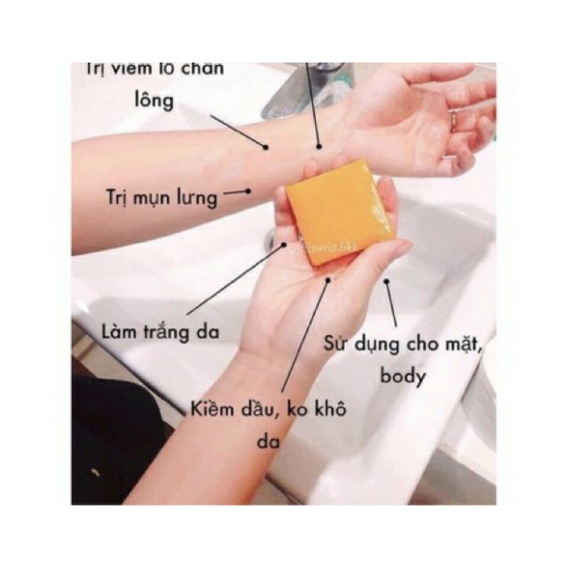 Xà phòng nghệ cam trắng da mụn thâm Thái Lan