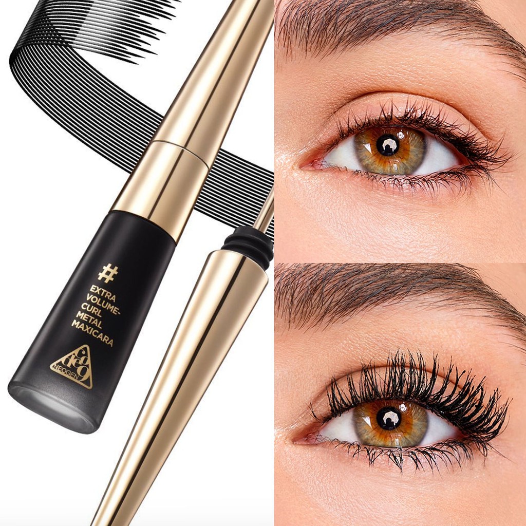 MASCARA KIM LOẠI GIỮ MI CONG VÀ DÀI TRONG 33 GIỜ NEOGEN DERMALOGY EXTRA VOLUME CURL METAL MAXICARA 01 BLACK 4ML