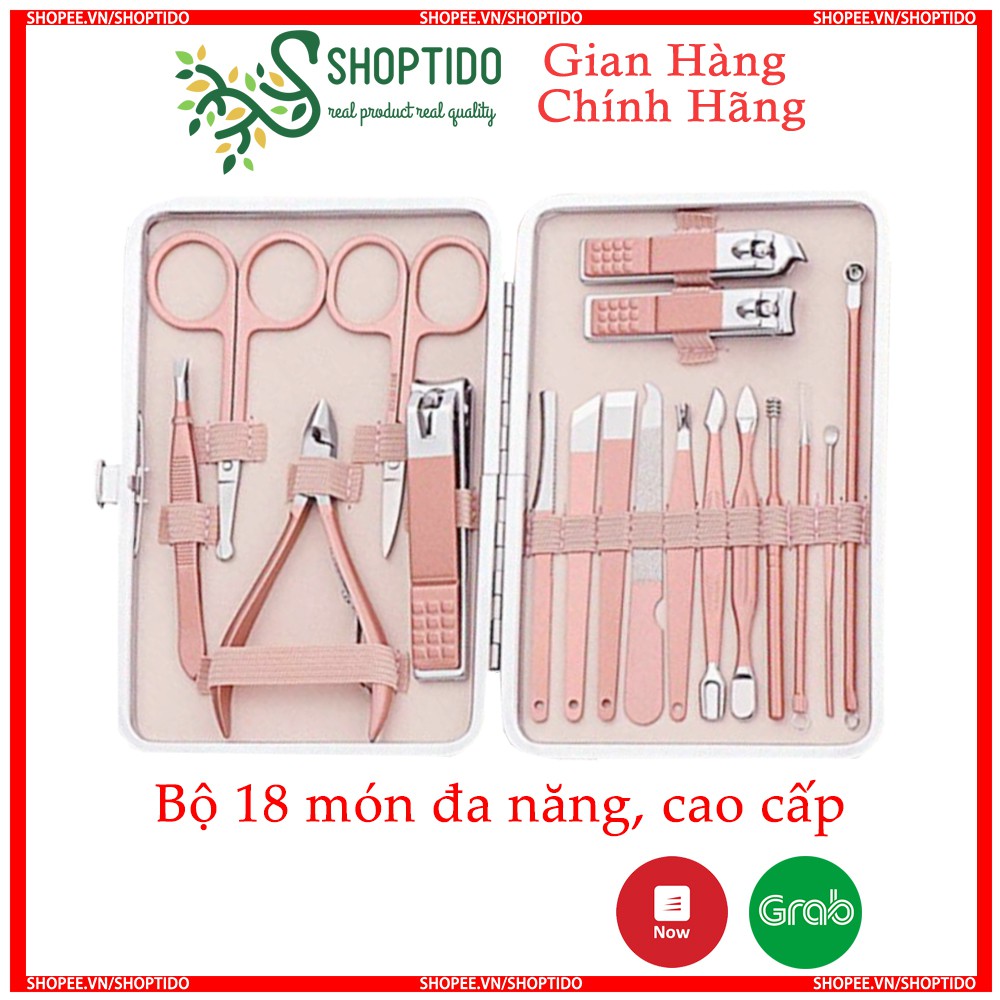 Bộ dụng cụ làm móng, bộ kềm cắt tỉa đa năng 18 món cao cấp NPP Shoptido