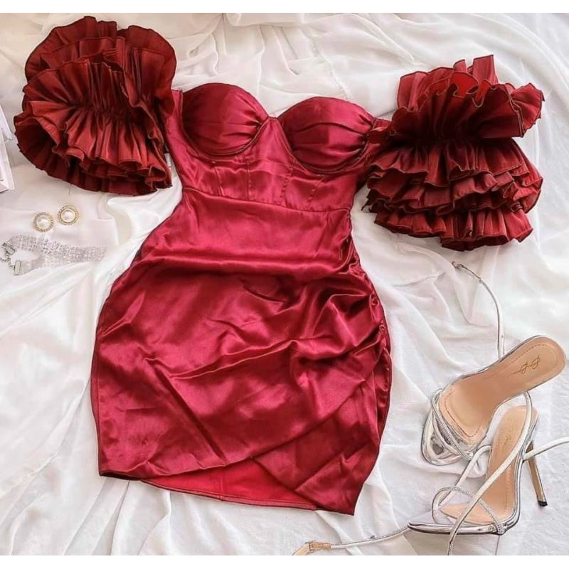 Đầm body du tiêc cúp tay bèo.sale