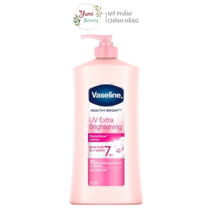 Sữa dưỡng thể trắng da chống nắng Vaseline Healthy Bright UV Extra Brightening 10X Thái Lan 600ml - Yumi Beauty