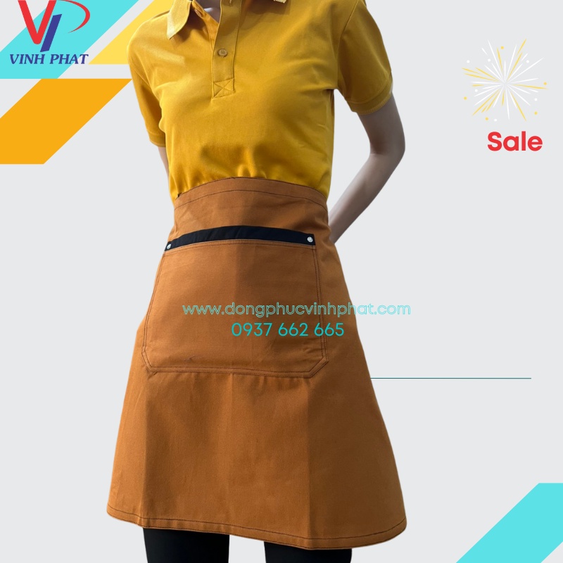 Tạp dề Ngắn Đủ Màu Đồng Phục Quán Cafe Làm bếp Giá rẻ