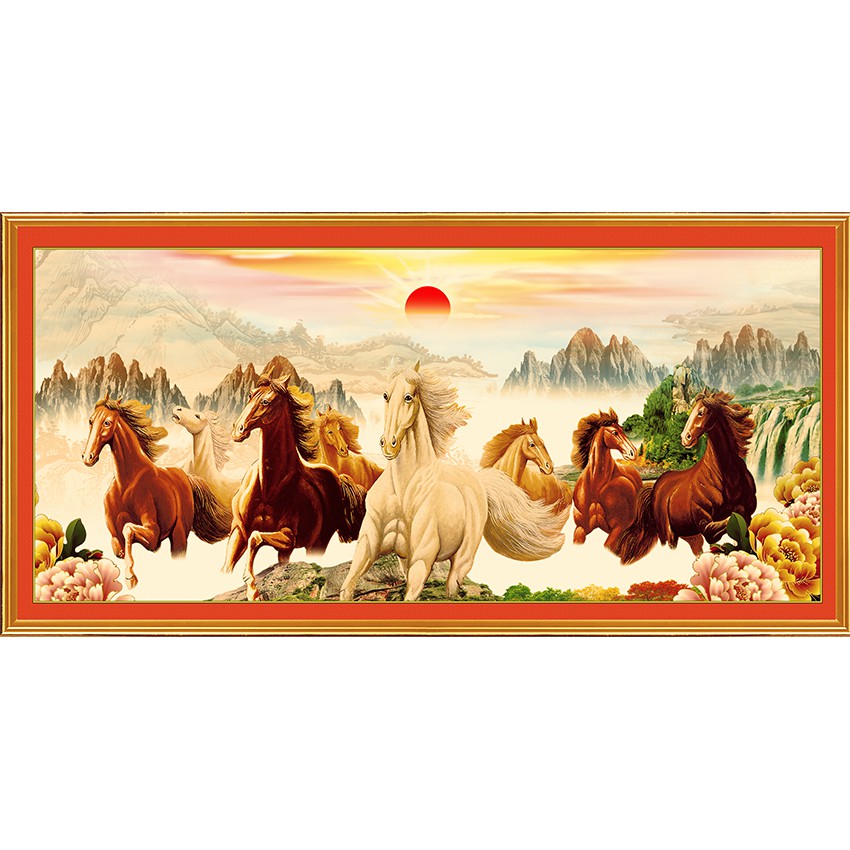 Tranh dán tường 3D Mã đáo thành công 3159