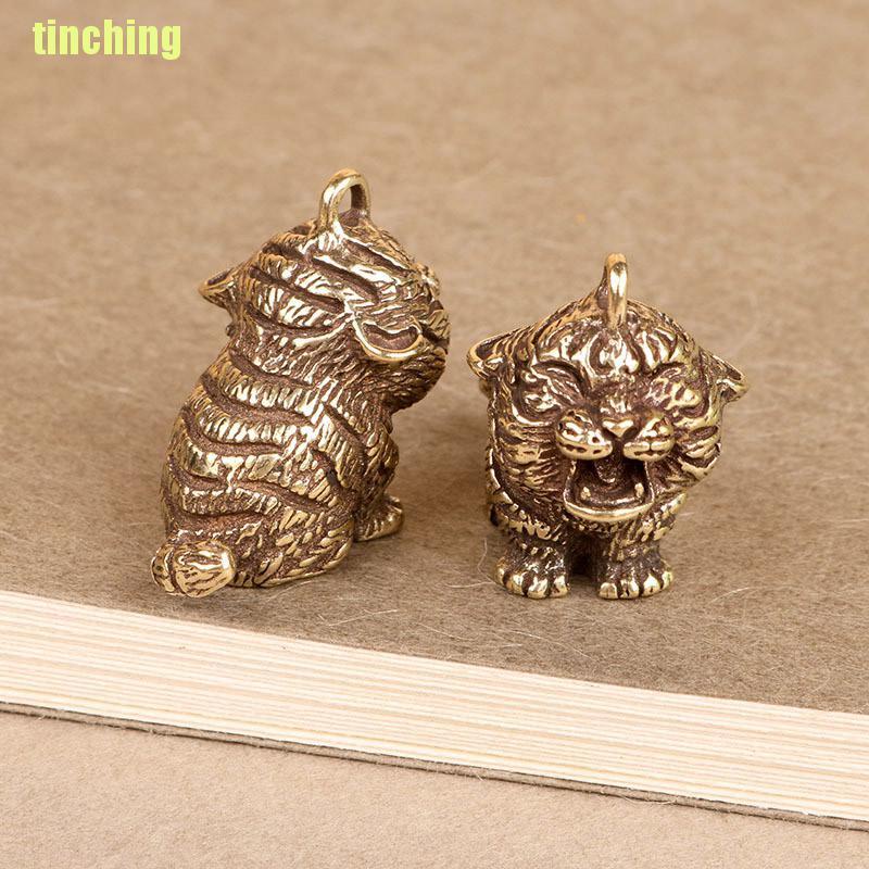 Mặt móc khóa CISWGE tượng hổ bằng đồng thau trang trí độc đáo