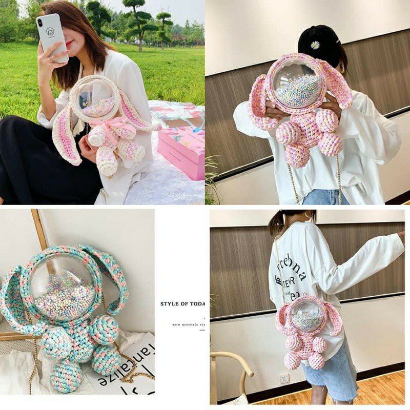 Trọn bộ nguyên liệu handmade túi tự đan đầu gấu hot #trend