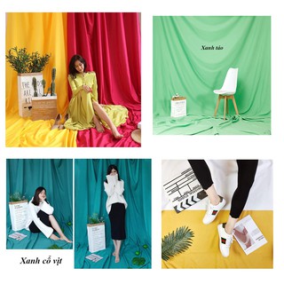 [ VẢI TRƠN-2X2.4M] Vải Trơn Size Lớn Chụp Ảnh Mẫu, Size 2x2,4m  Chụp ảnh lookbook, livestream Khổ Lớn, Nhiều màu