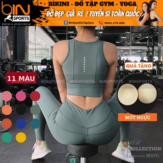 Đồ Tập Gym Yoga Nữ Bộ Quần Dài Áo Bra Kèm Mút Cao Cấp Bin Sport BD051