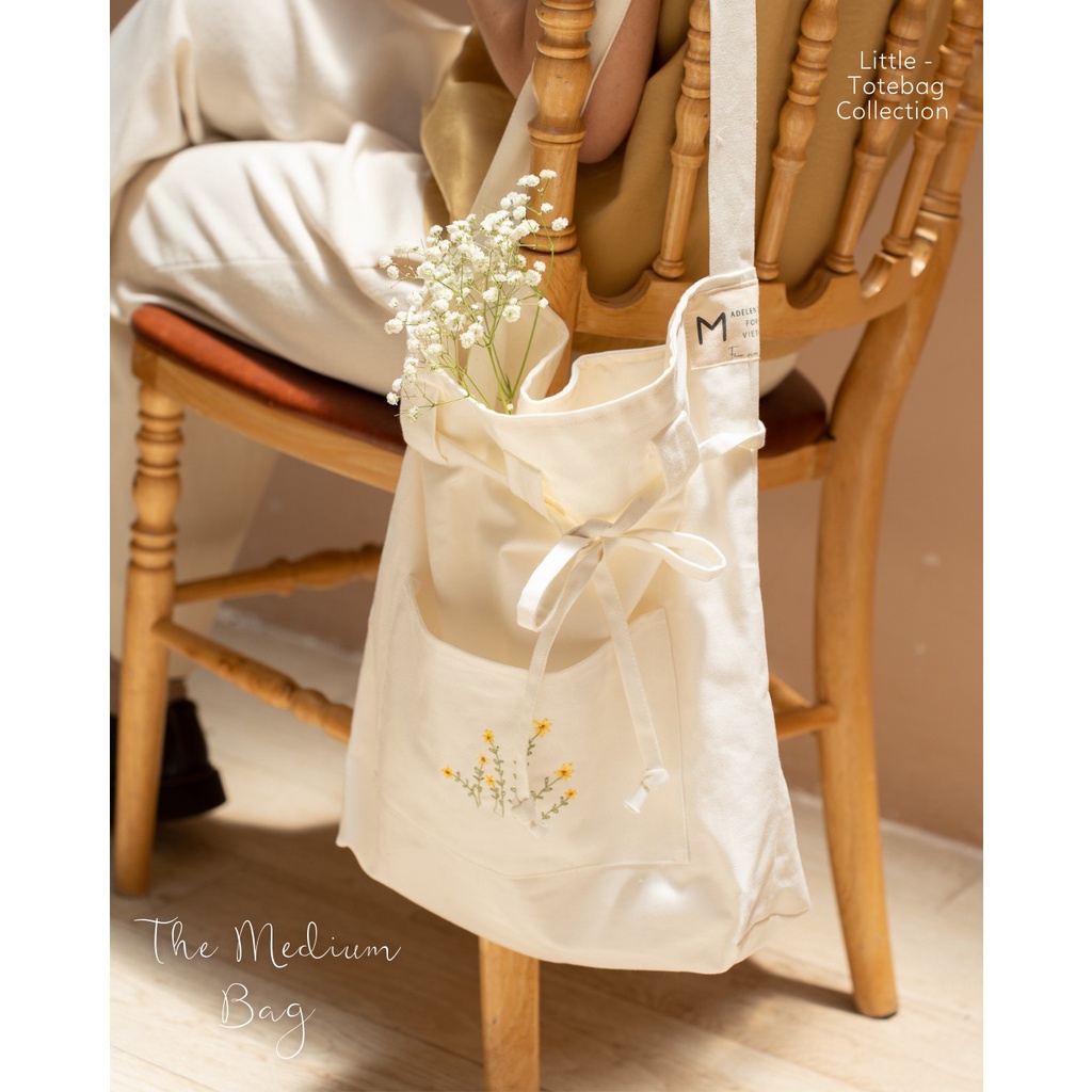 Túi tote bag dáng thêu và kẻ MADELEN