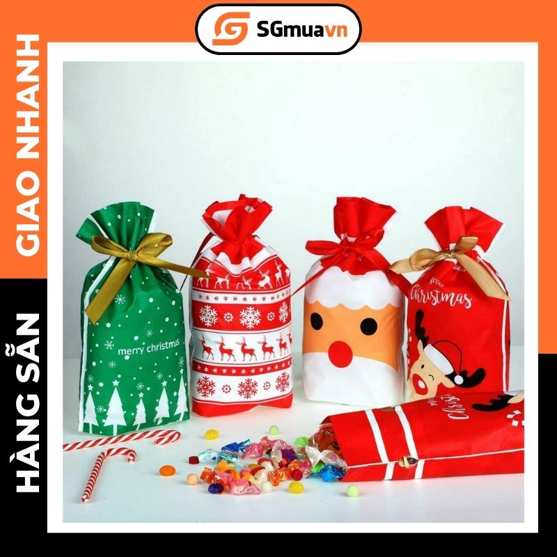 Túi đựng kẹo, quà,  trang trí tiệc Giáng sinh, Noel
