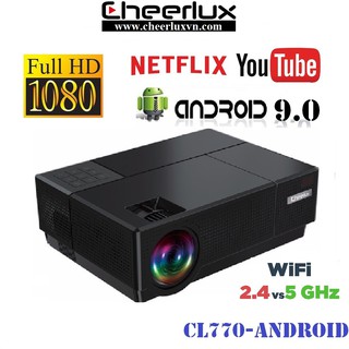 Máy chiếu Cheerlux CL770 Android 9.0 Full HD 1080P, Wifi 5G , xem youtube