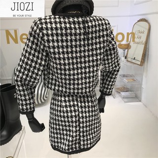 [Hàng có sẳn] Set dạ tweed JIOZI thời trang Hàn Quốc D03