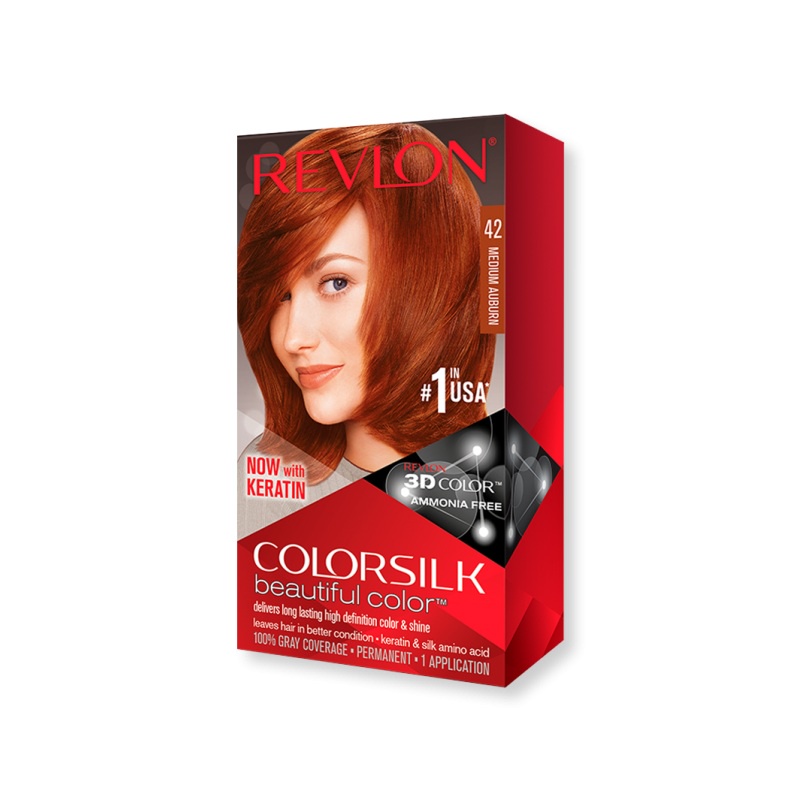 Thuốc nhuộm tóc Revlon Colorsilk Màu 42 Nâu đỏ Vừa