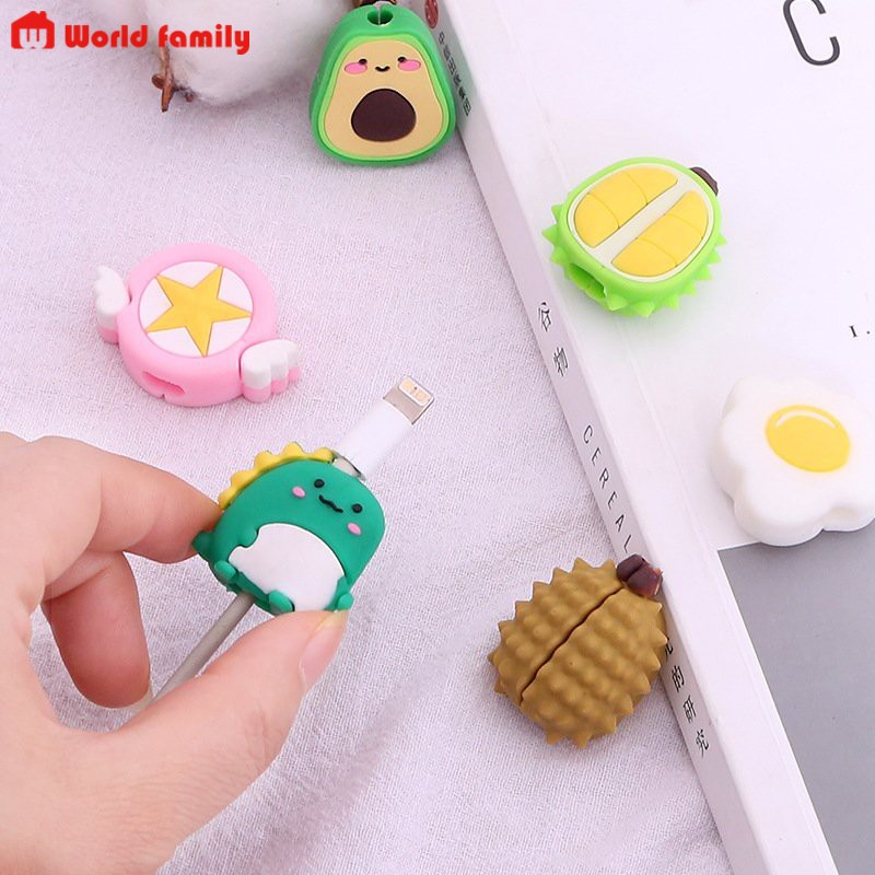 [Voucher &amp; Dịch vụ] Phụ Kiện Bảo Vệ Dây Cáp Sạc USB Hình Hoạt Hình Dễ Thương Cho Mọi Dòng Điện Thoại for Apple Huawei