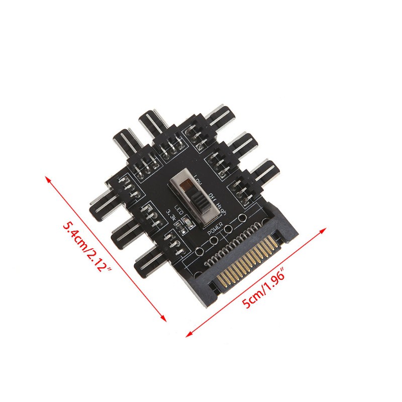 Bộ Chia Cổng Sata 1 Sang 8 Cổng Quạt Tản Nhiệt 3 Pin 12v Pcb Chuyên Dụng Cho Máy Tính