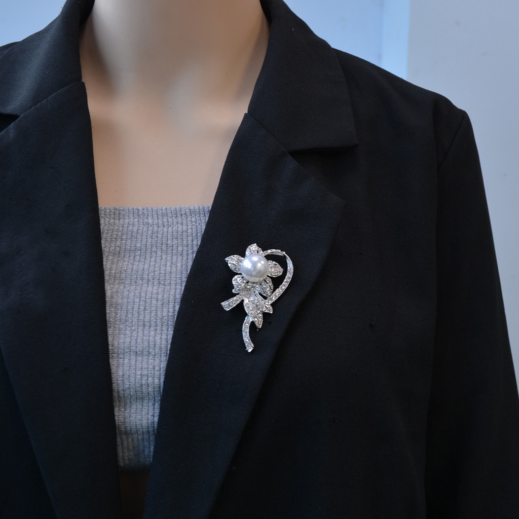 Ghim CàI ÁO HìNh Hoa ĐíNh Kim Cương NgọC Trai Giả ThờI Trang Cho Nữ