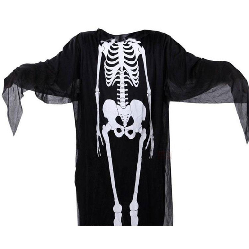 Áo Choàng Hóa Trang Halloween Hình Bộ Xương Quỷ Đáng Sợ Cho Người Lớn Và Trẻ Em