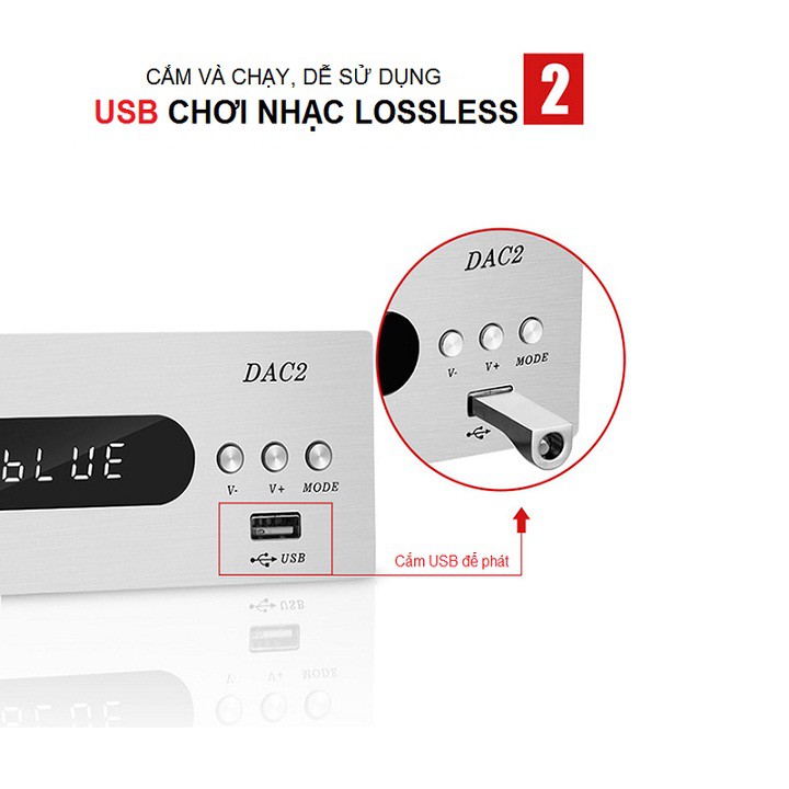 Bộ DAC Giải Mã TRASAM DAC 2 Bluetooth 24BIT/192KHZ cao cấp