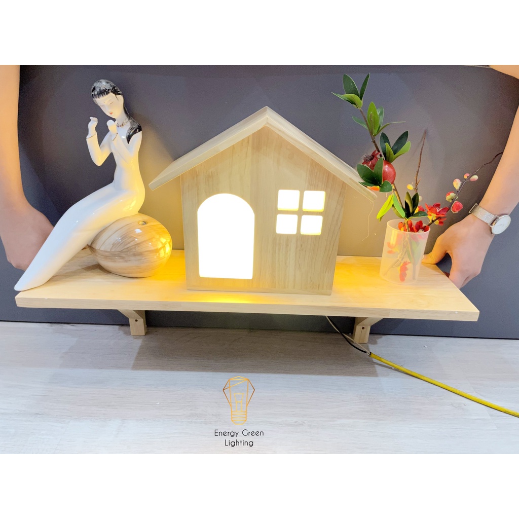 Đèn Tường Kệ Gỗ Energy Green Lighting Hình Ngôi Nhà DT-B0042 Kiểu Dáng Hiện Đại - Trang Trí Căn Phòng