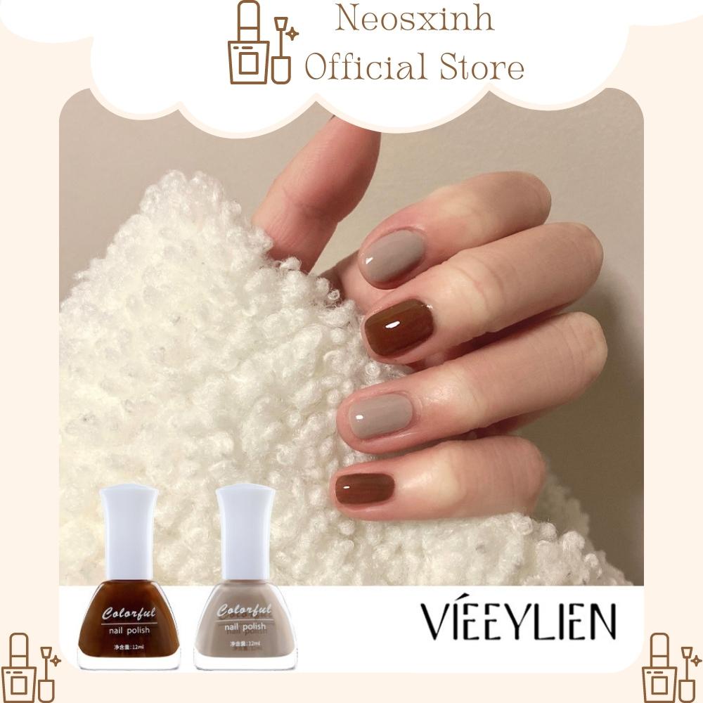 Sơn Móng Tay Colorful Vieeylien Màu Nude Đen Trắng Trong Suốt Kim Tuyến Pastel Tím - Neosxinh Nails