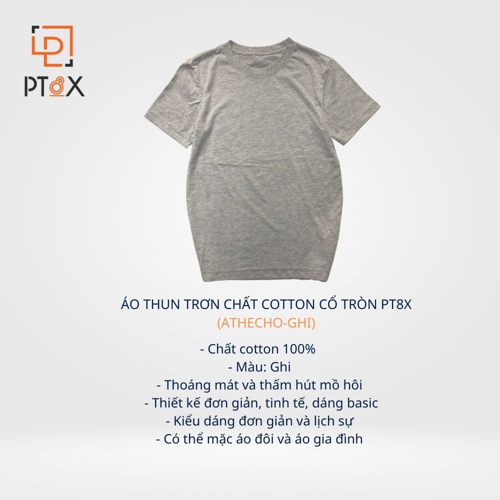 Áo phông nữ cổ tròn chất liệu cotton mềm mại thấm hút mồ hôi PT8X