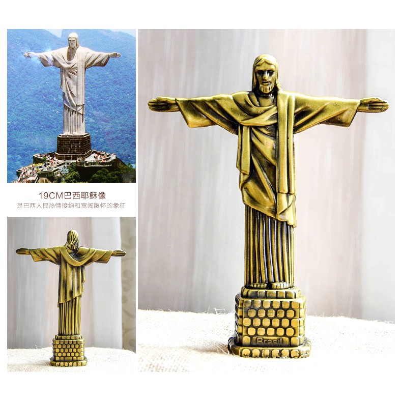 Tượng Chúa Kitô Cứu Thế Brazil - Hợp kim Đồng - 20cm