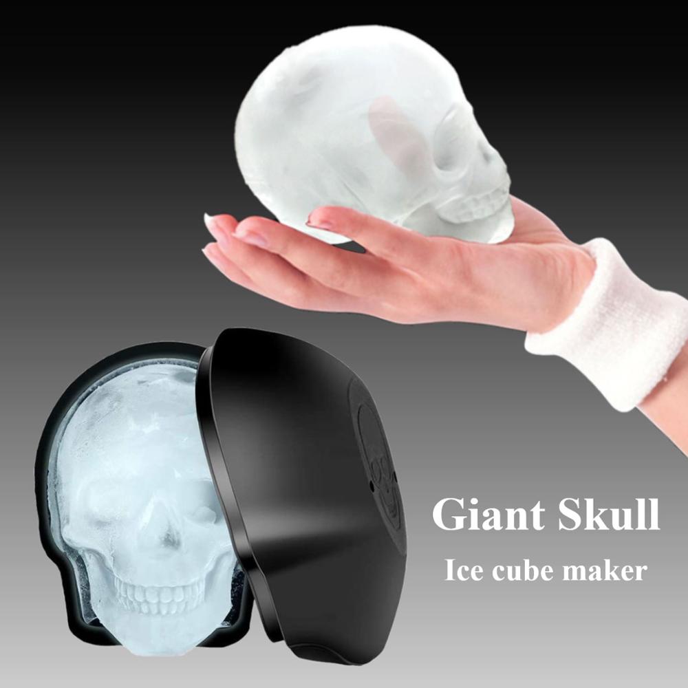 Khuôn Silicone Làm Đá Viên Hình Đầu Lâu Kích Thước Lớn DIY
