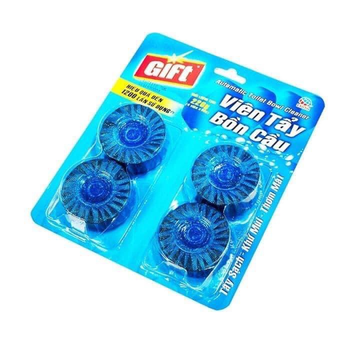 Viên tẩy bồn cầu Gift,thả bồn cầu diệt khuẩn,khử mùi hôi tolet ( 4 viên 55g)