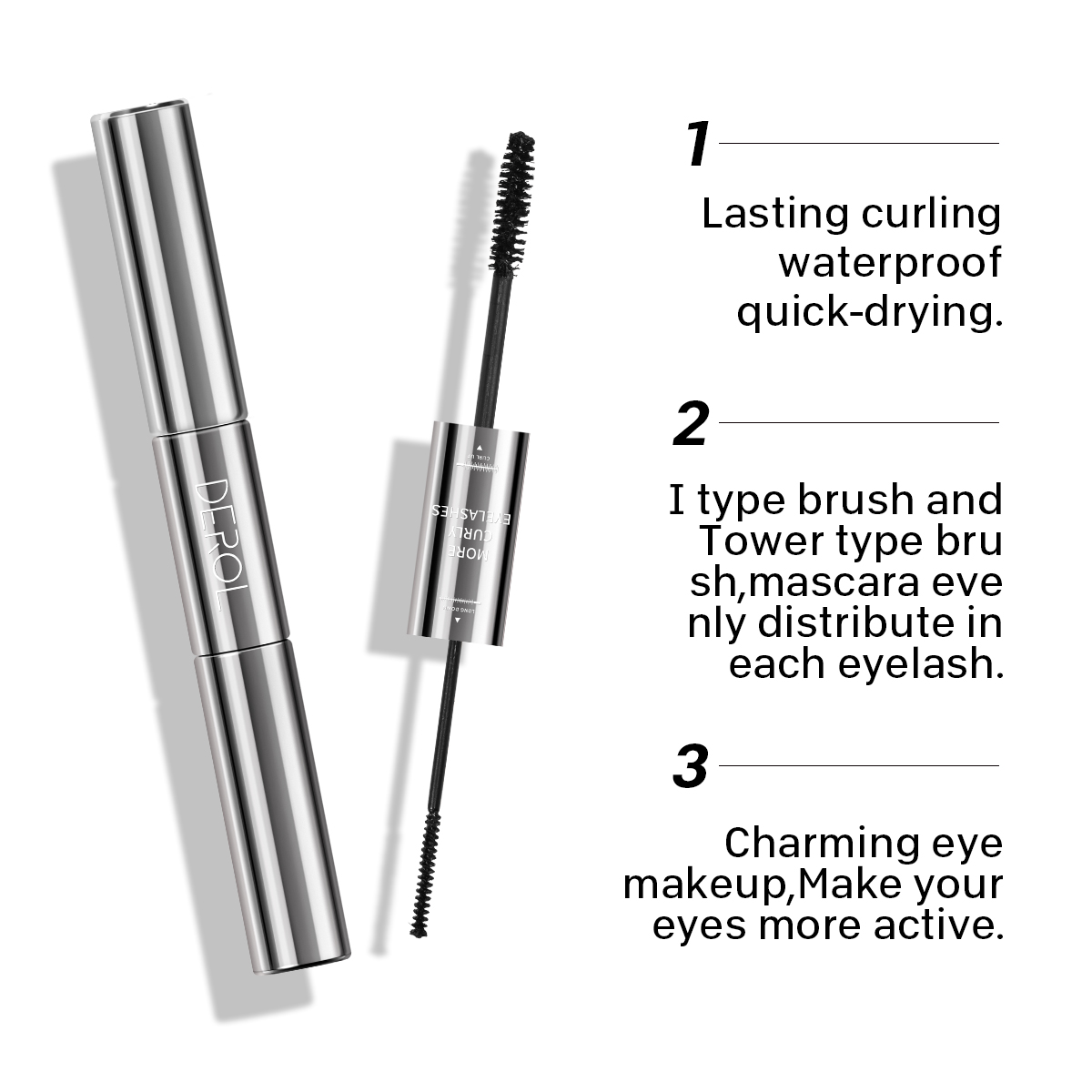Mascara Derol 3d Màu Đen 2 Trong 1 Không Thấm Nước Nhanh Khô Lâu Trôi Làm Đẹp Cao Cấp | BigBuy360 - bigbuy360.vn