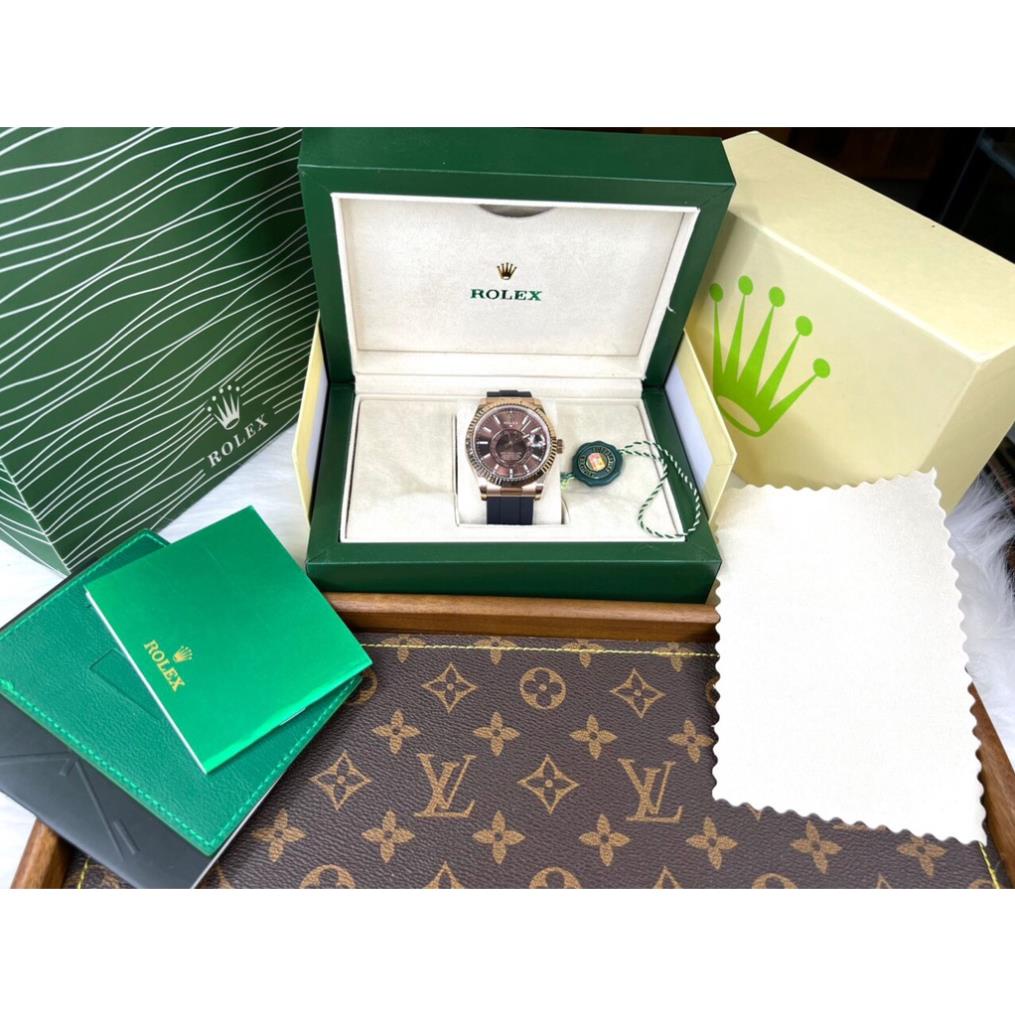 Đồng hồ nam Rolex Sky-Dweller 41mm máy cơ ETA 2825 Thuỵ Sĩ cao cấp, khung thép bản cao L904
