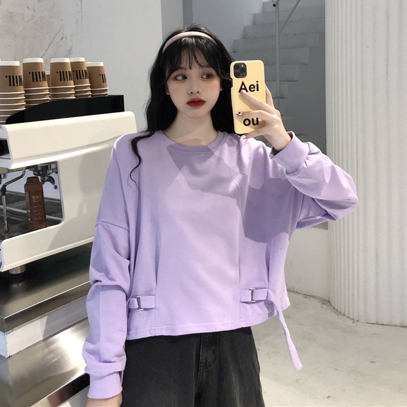 Áo sweater Dáng Rộng Tay Dài Thiết Kế Đơn Giản Phong Cách Hàn Quốc Thời Trang WY-01