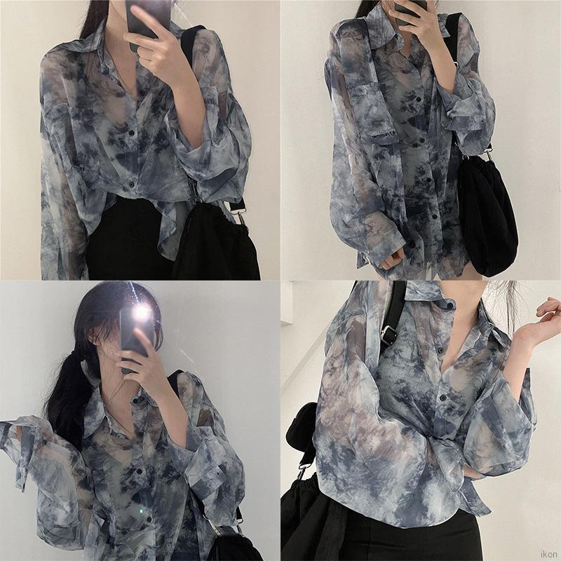 Áo Sơ Mi Chống Nắng Tay Dài Cổ Bẻ Thời Trang Hàn Quốc Dành Cho Bạn Nữ