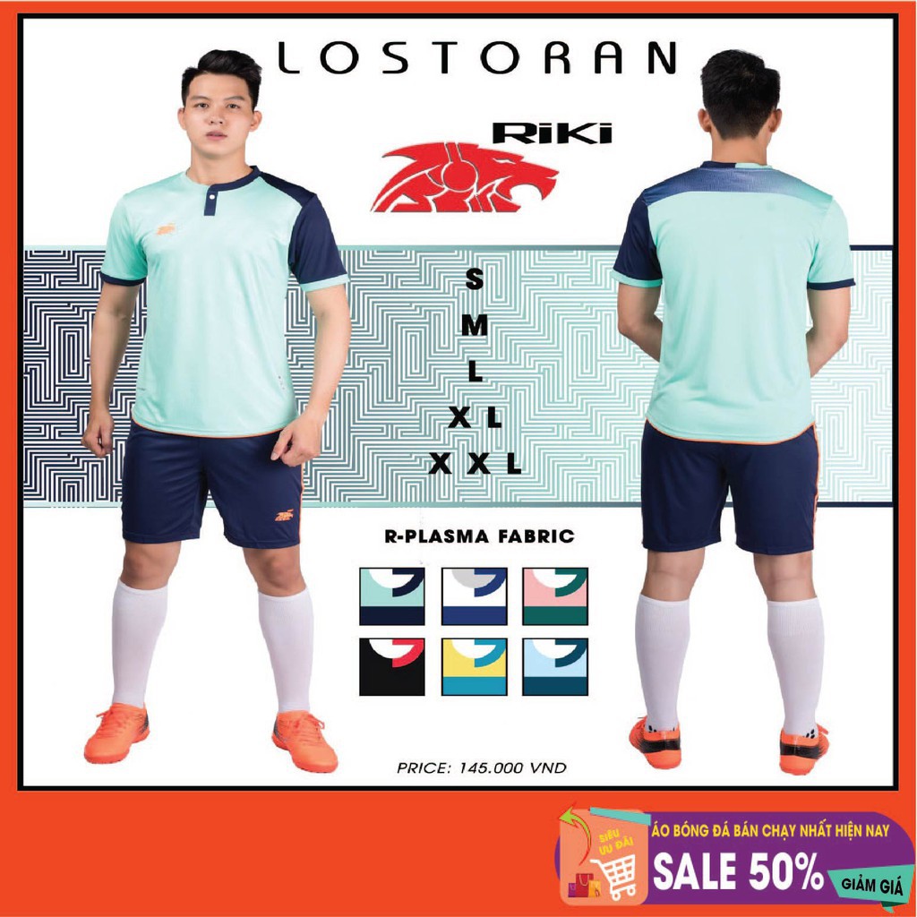 Bộ áo bóng đá không logo RiKi Lostoran sẵn kho, giá tốt