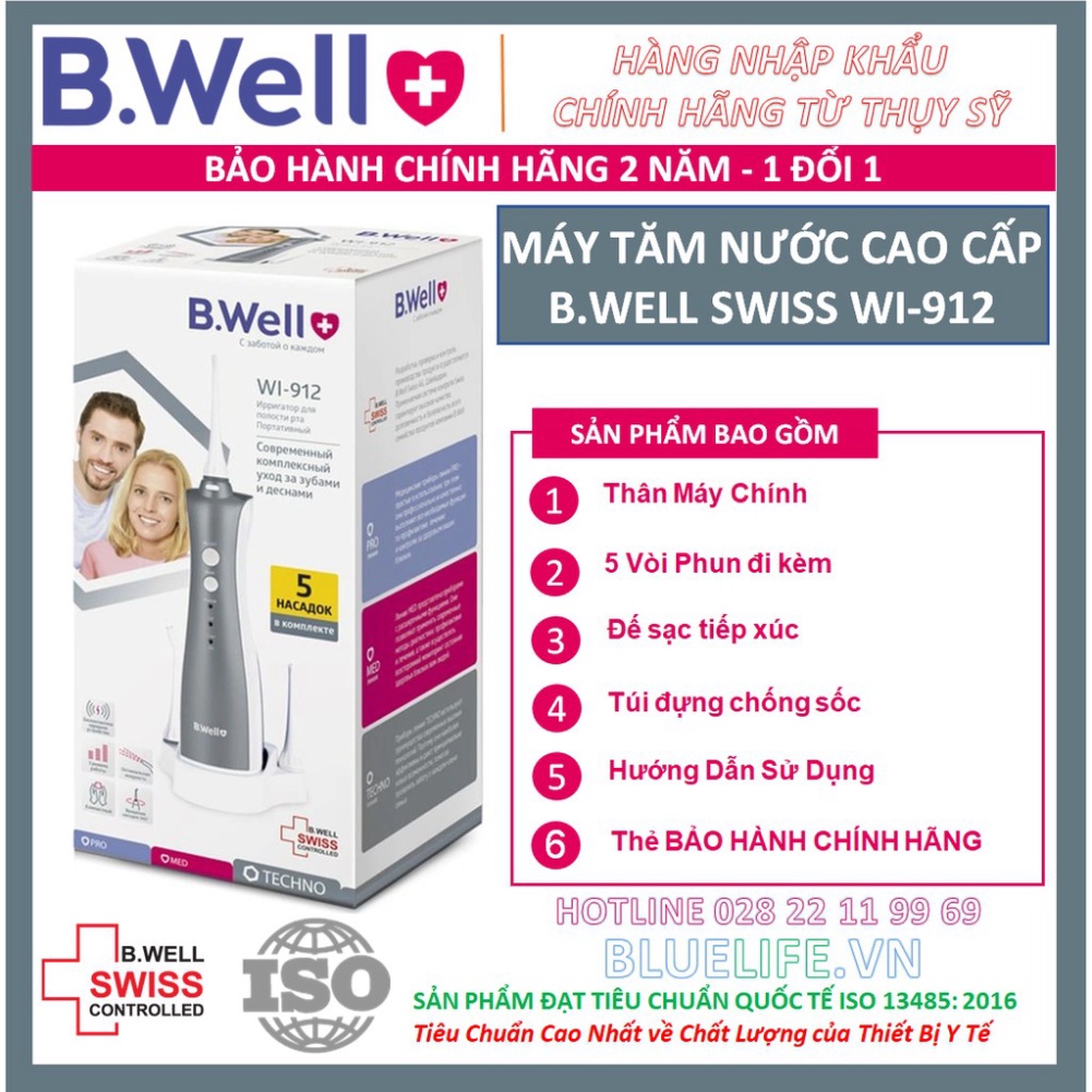 [SIEU SALE] * [HÀNG SX tại THỤY SỸ] - MÁY TĂM NƯỚC CAO CẤP B.WELL SWISS WI-912 [TẶNG 10 VÒI] - [SIÊU BẢO HÀNH] 2 NĂM (1