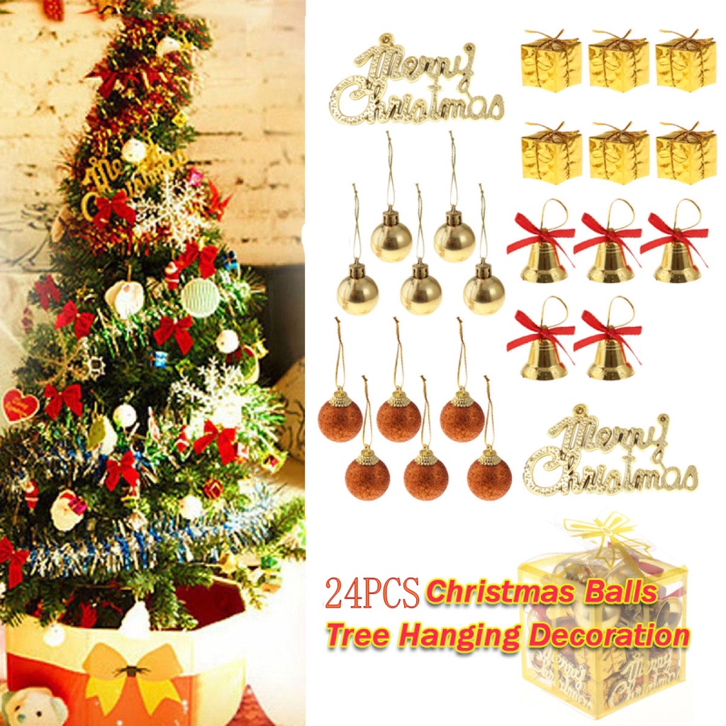 Hộp 24 Trái Châu Trang Trí Cây Thông Noel