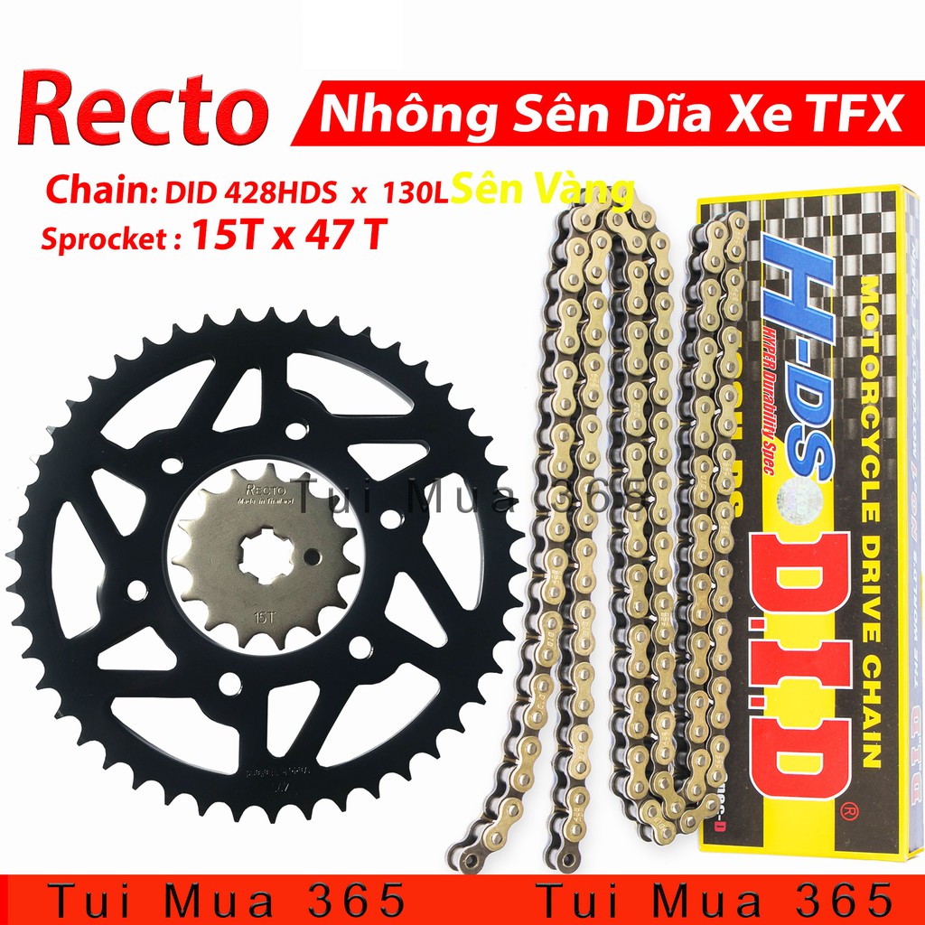 Nhông Sên Dĩa 15T, 47T xe Yamaha TFX