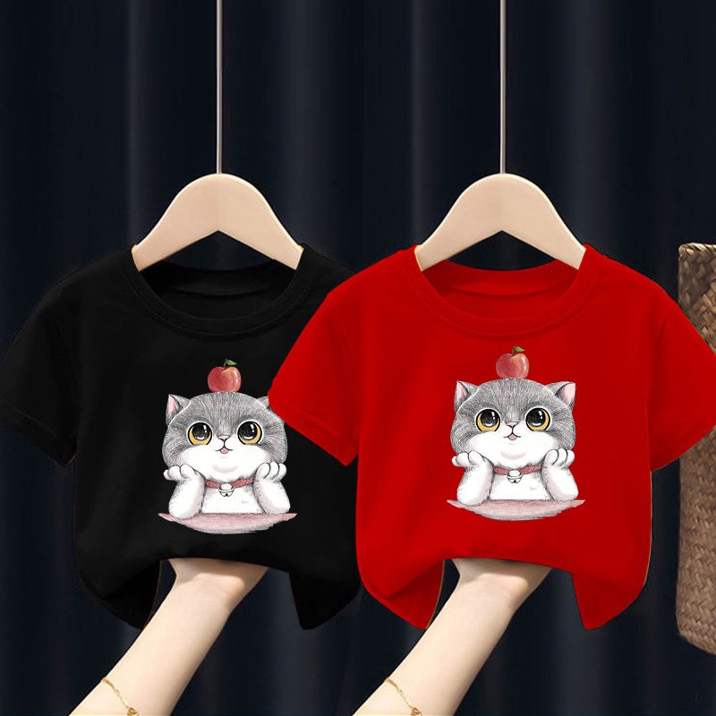 NRVP Áo thun tay ngắn cổ tròn in họa tiết hoạt hình thời trang cho bé 3-11 tuổi