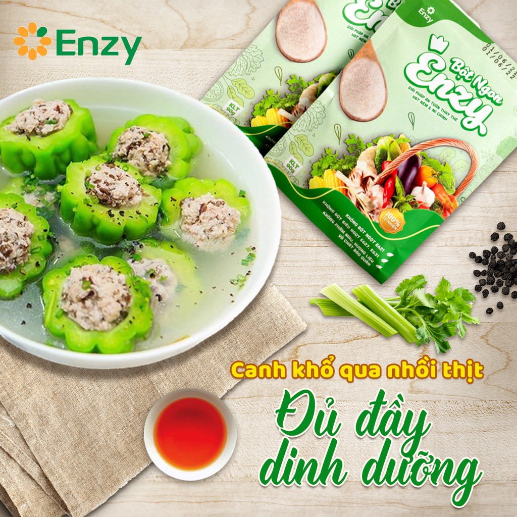 Hạt Nêm Rau Củ Enzy Food, Không Bột Ngọt, Thuần Tự Nhiên 45 gói 80gr