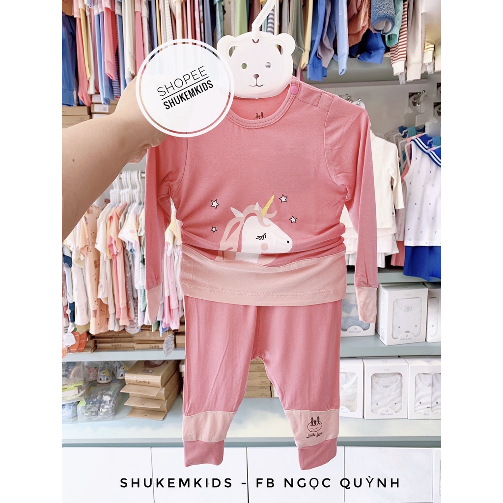 Little love - Bộ cộc tay tăm hoạ tiết siêu mềm mát bé trai gái little love