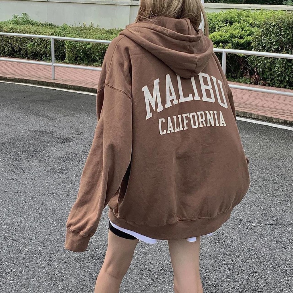 Áo nỉ trùm đầu Christy Malibu California Hoodiezip [Brandy Melville]
