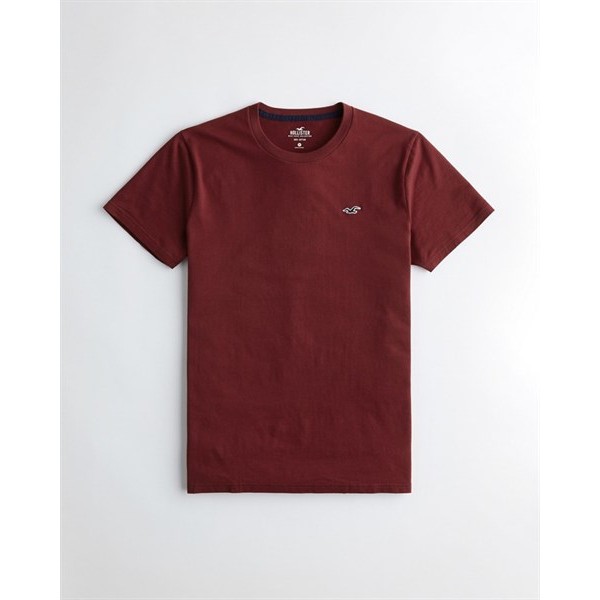 Áo Thun Nam cổ tròn Hollister màu Đỏ rượu vang crewneck T-shirt cotton co giãn, mềm mịn , form regular fit - Modife Shop