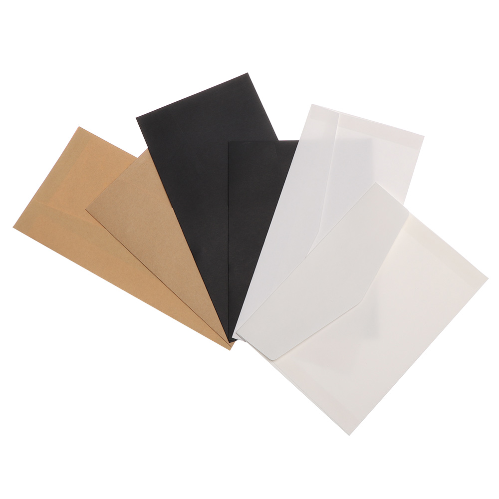 ❀SIMPLE❀ 10Pcs DIY Kraft Envelopes Office Supplies Greeting Card Wedding Invitation Business Gift European Style Craft Stationary Vintage Kraft Paper/Multicolor