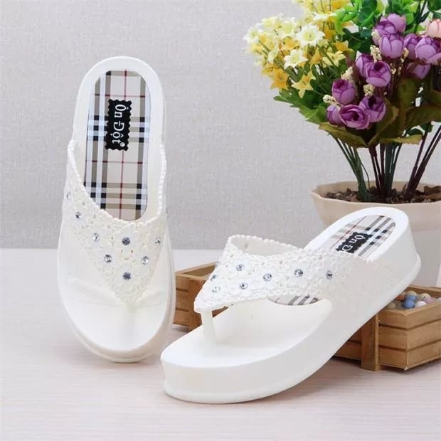 Dép Tông Xỏ Ngón Đế Cao Đính Đá , Dép Kẹp Nữ Đính Đá QUẢNG CHÂU Siêu Đẹp Đi Chơi, Đi biển, Du lịch...
