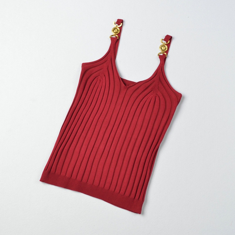 Áo Croptop Dệt Kim Hai Dây Phong Cách Thể Thao Thời Trang Mùa Hè Cho Nữ