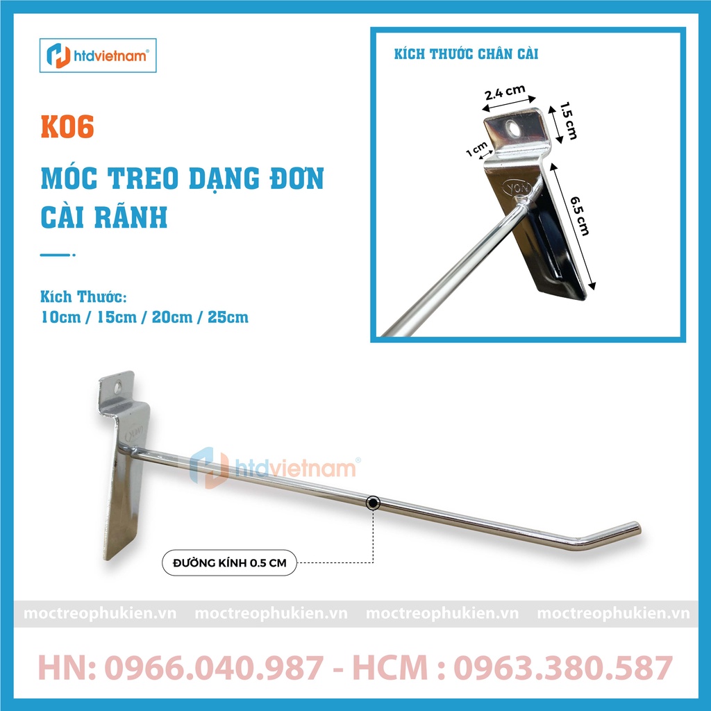 Móc treo phụ kiện cài rãnh nhôm, cài tấm slatwall