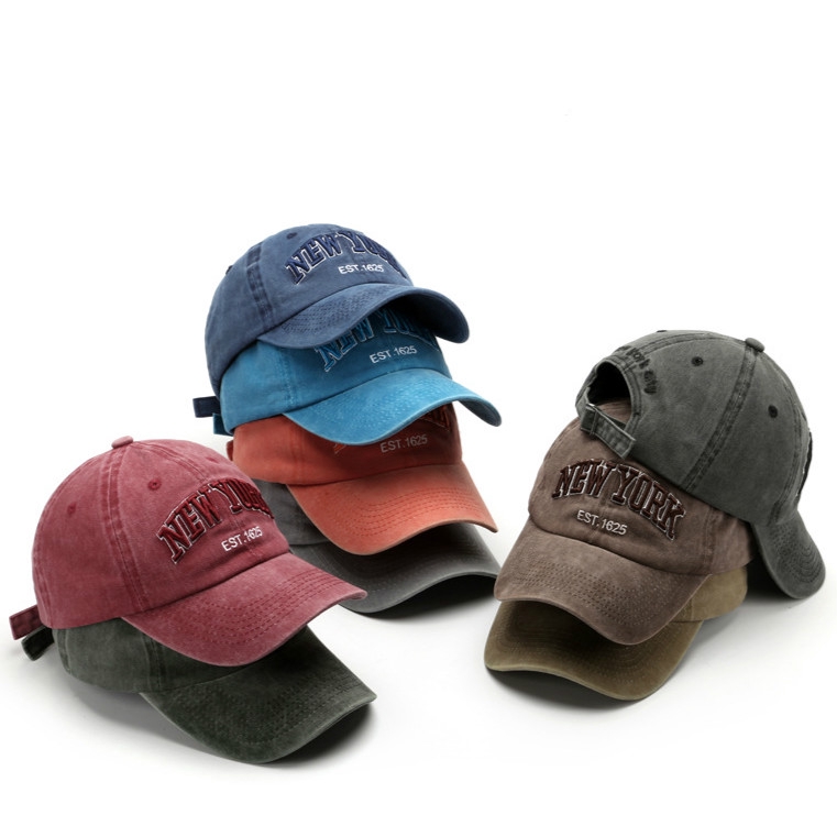 Mũ Lưỡi Trai LINJW Bằng Vải Cotton Mềm Thêu Chữ Phong Cách Hàn Quốc Cổ Điển